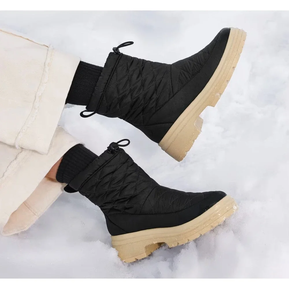 Vivaia Theo Quilted Waterproof PufferTherm Mid-Calf Boots Womens 6.5 EU 37 Warm